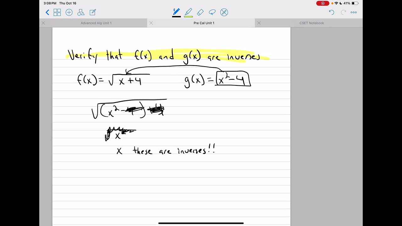 1.6 Test Review Inverses Functions