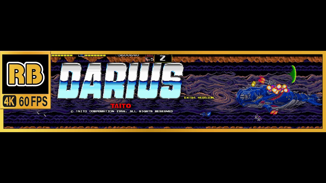 1987 [RB 4K 60fps] ダライアス EXTRA VER. （Z） 10887540pts ノーミス / Darius Extra Ver. A-C-F-J-O-T-Z (chapter)