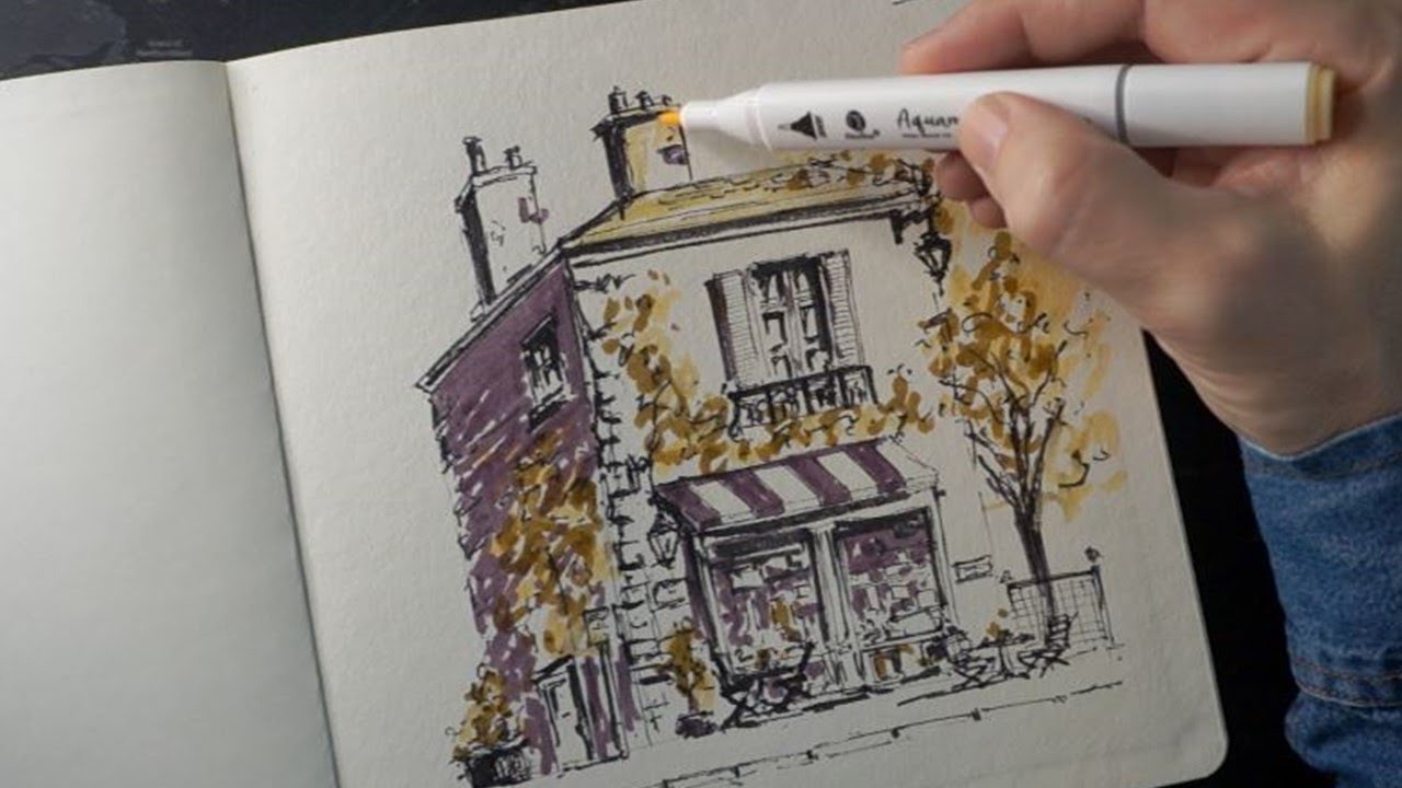 Rainy day ink sketching / ink art