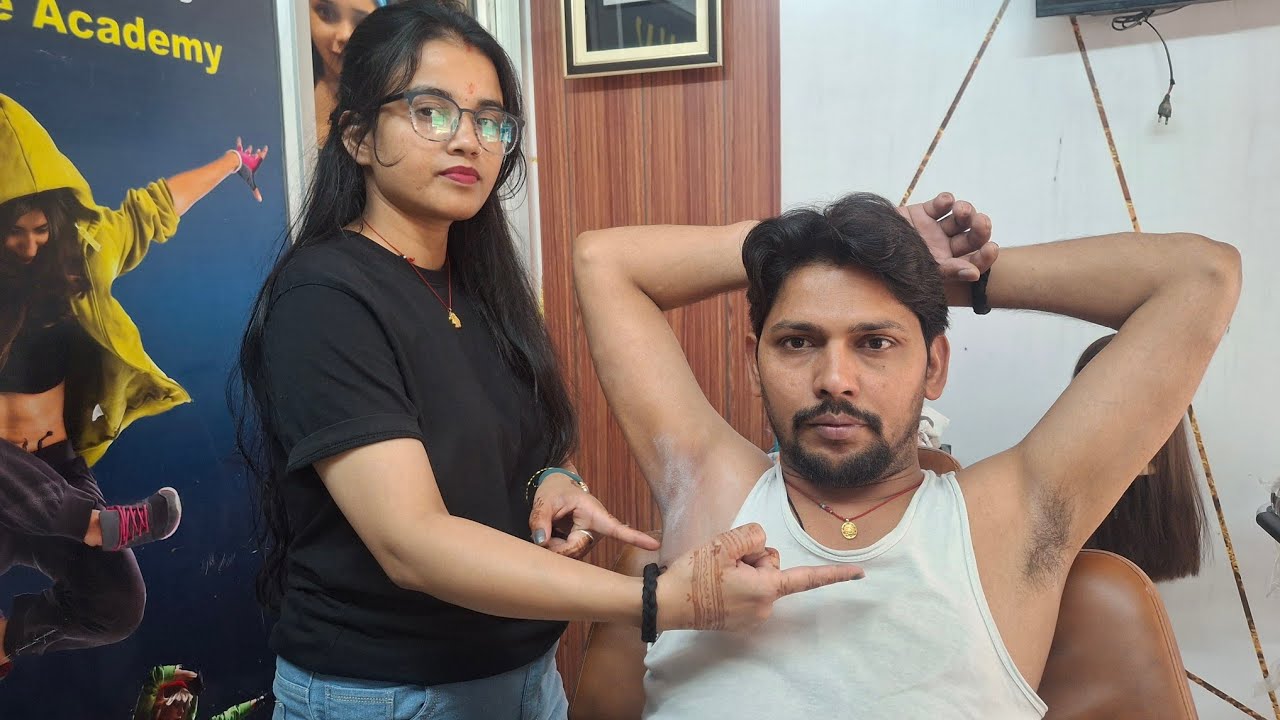 Boy A-One Video  How's to Remove Underarms Hair💅लड़के अंडर आर्म्स हेयर सेशेविंगUnisex Salon💇‍♀️