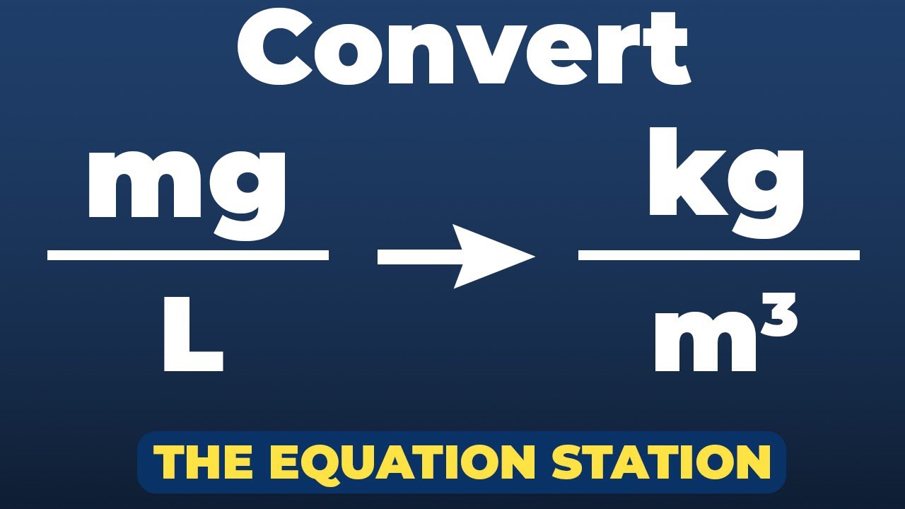 How to convert milligrams per liters to kilograms per cubic meters | Physics Practice Problem
