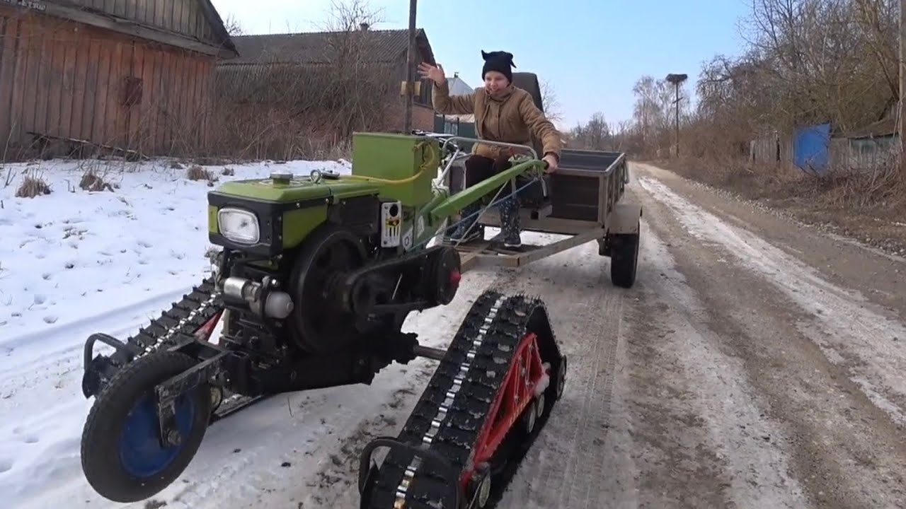 Учимся управлять тяжёлым мотоблоком.