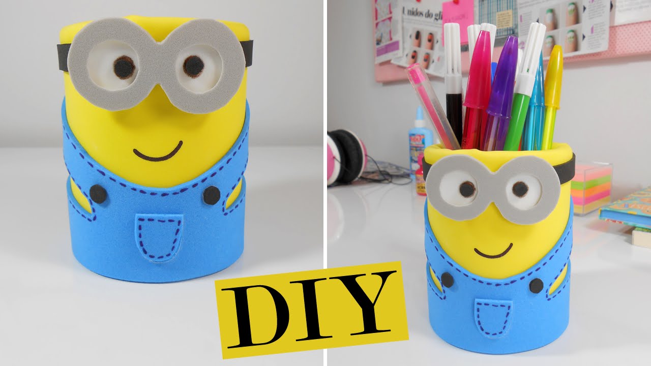 Faça você mesma: Porta lápis Minion