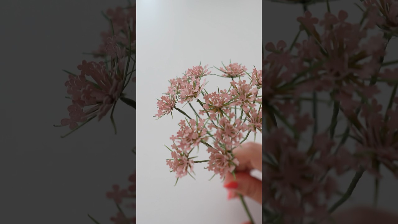 DIY paper Queen Anne&rsquo;s lace flower crafting #paperflower #paperart #flowers