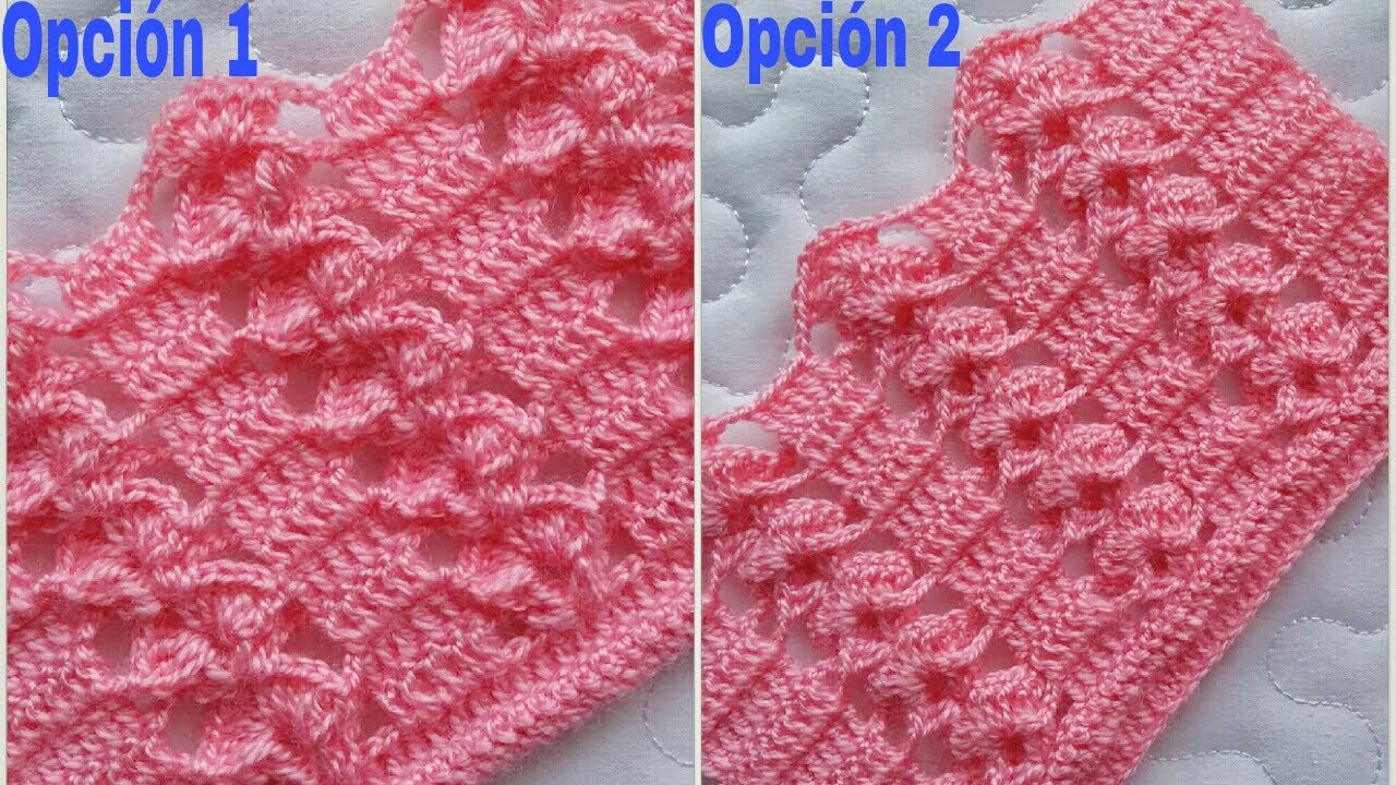 Motivos y Puntadas a Crochet (Tutorial)Muestra #22 En Un Solo Tejido Dos Aplicaciones de Puntos.