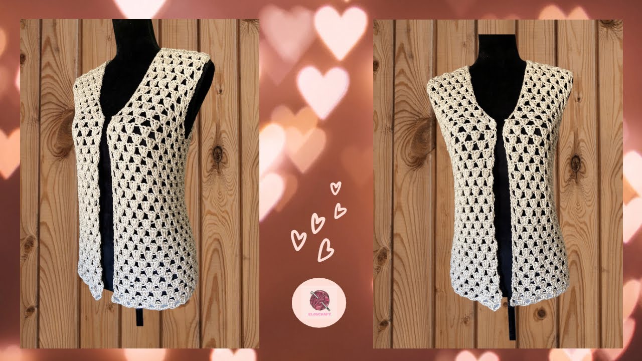CHALECO EN UNA SOLA PIEZA S&Uacute;PER F&Aacute;CIL Y PRACTICO A CROCHET #crochetparaprincipiantes