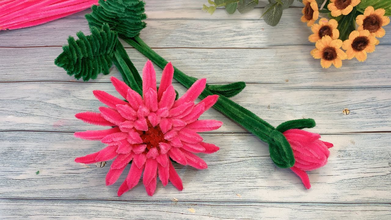モールでお花 🌸ダリアの作り方 pipe cleaner crafts flowers dahlia・モールベア・100均DIY
