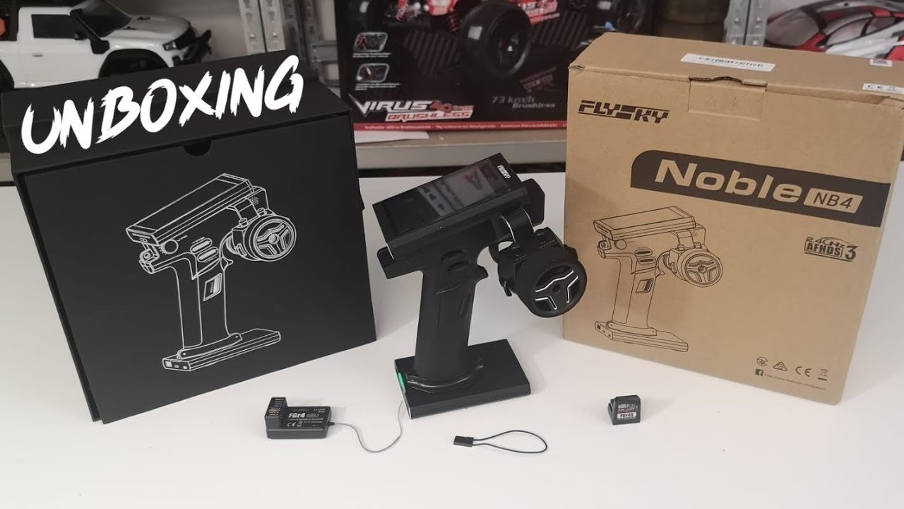 Unboxing FlySky Noble NB4 Fernsteuerung HD+ German