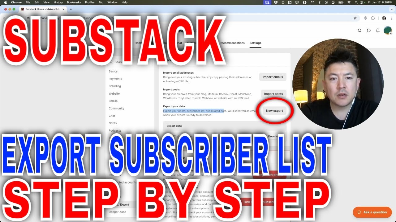 ✅ Как загрузить экспортированный список подписчиков электронной почты из Substack 🔴
