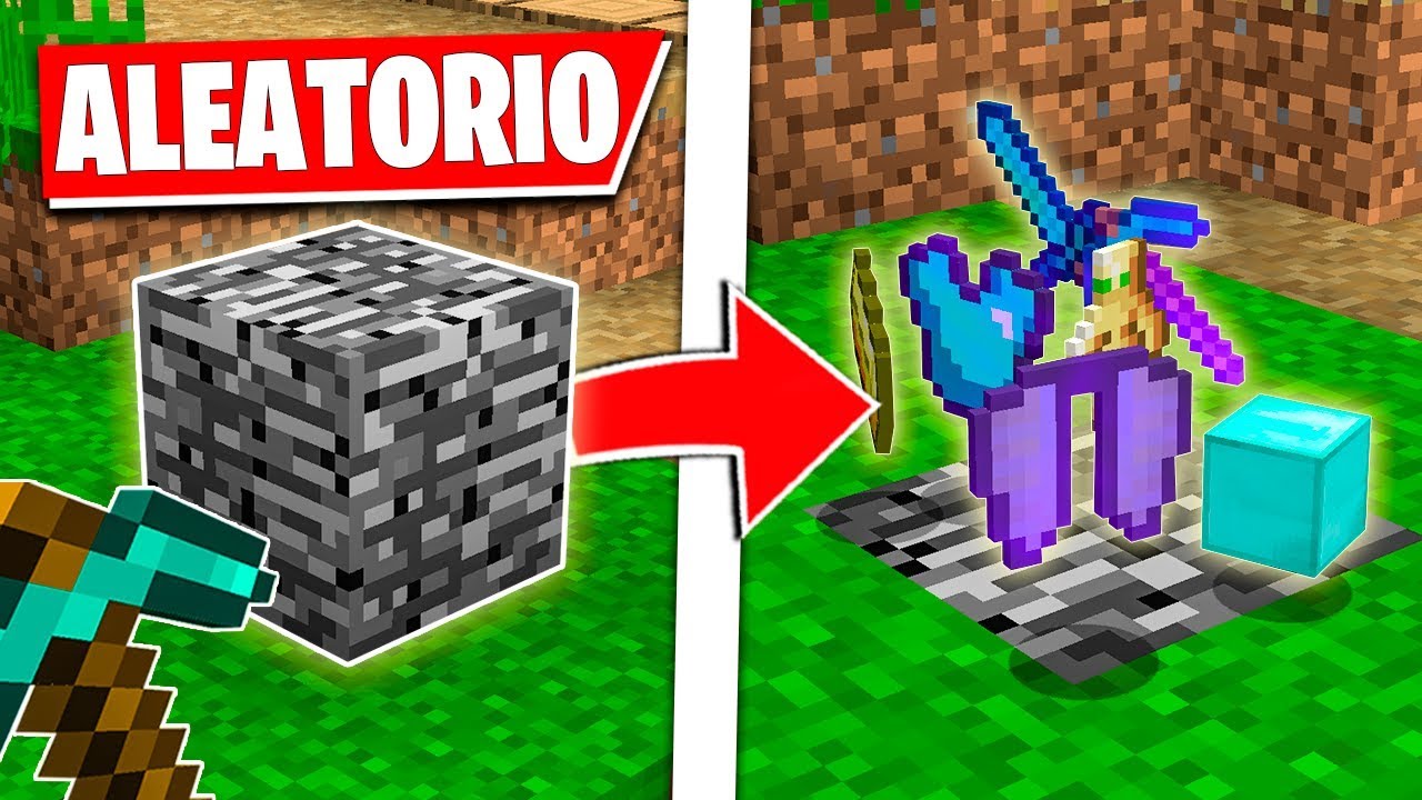 MINECRAFT pero ROMPER BEDROCK SUELTA OBJETOS ALEATORIOS 💎😍 MINECRAFT es ALEATORIO