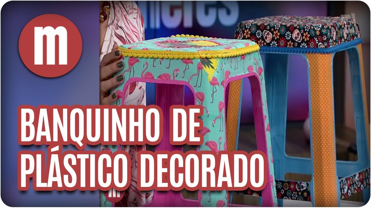 Banquinho de plástico decorado - Mulheres (21/11/17)