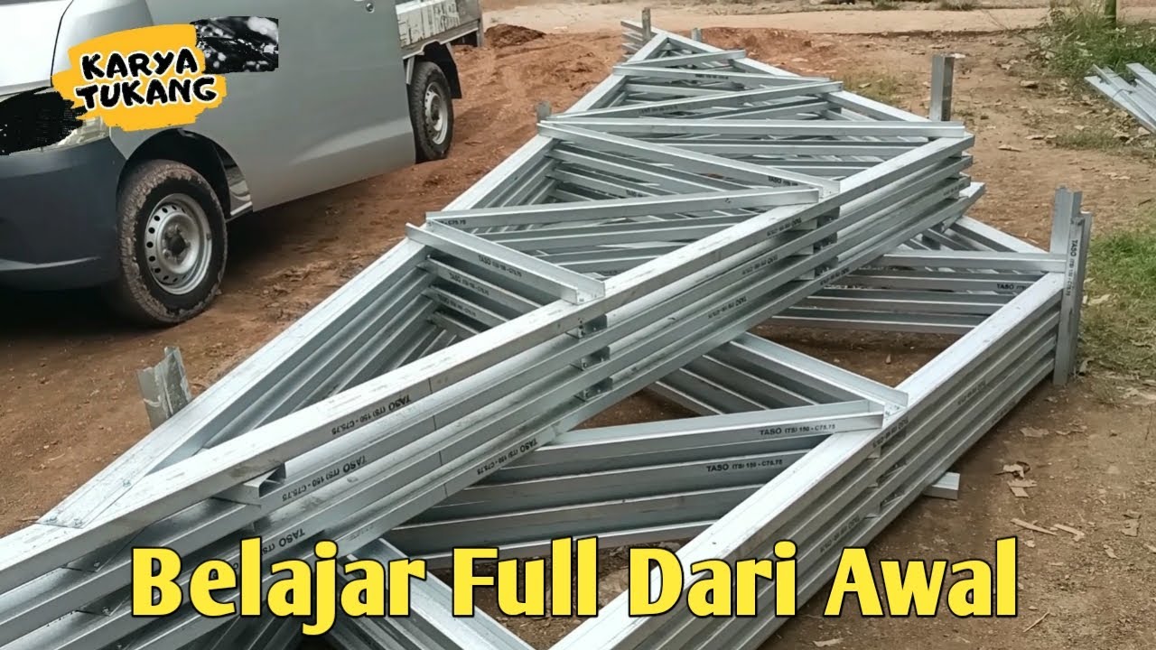 CARA MERAKIT KUDA KUDA RUMAH BENTUK PELANA TINGKAT DARI BAJA RINGAN