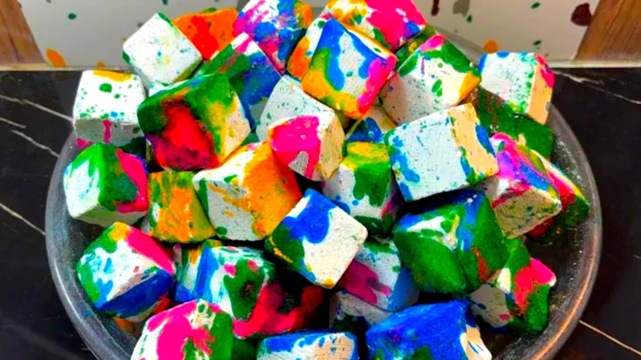 💙Dyed Cubes Reformed GymChalk | Crunchy | ASMR | Satisfying by@ASMRgymchalkIndonesia💚
