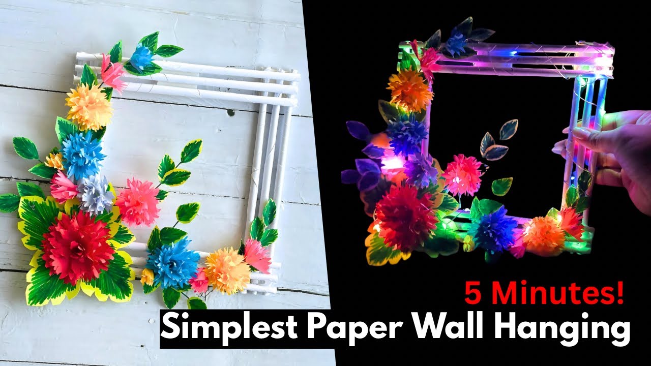 Simple  Paper  Wall  Hanging with led light|Paper Wall Decor |Simple&Easy|Home Decor |Paper Craft