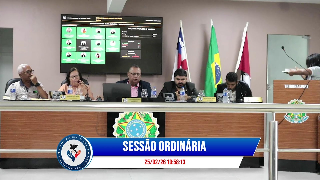 Transmissão ao vivo de Câmara Municipal de Mutuípe - Sessão Ordinária