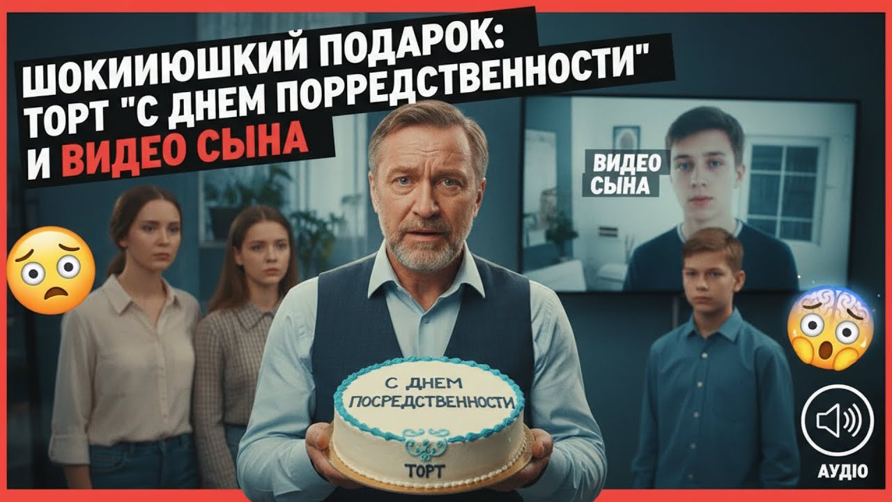 Жена подарила торт с надписью «Поздравляю с посредственностью» Сын снял всё на видео разрушив семью.