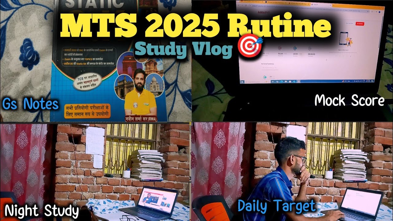 SSC MTS 2025 Study Vlog 🔥 | Daily Target & Study Motivation for MTS Aspirants