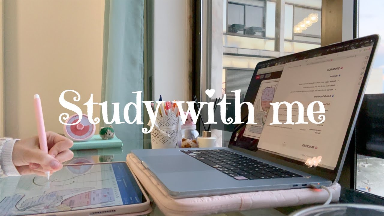 📚 3 HOUR STUDY WITH ME | pomodoro 60/10 + rain sounds