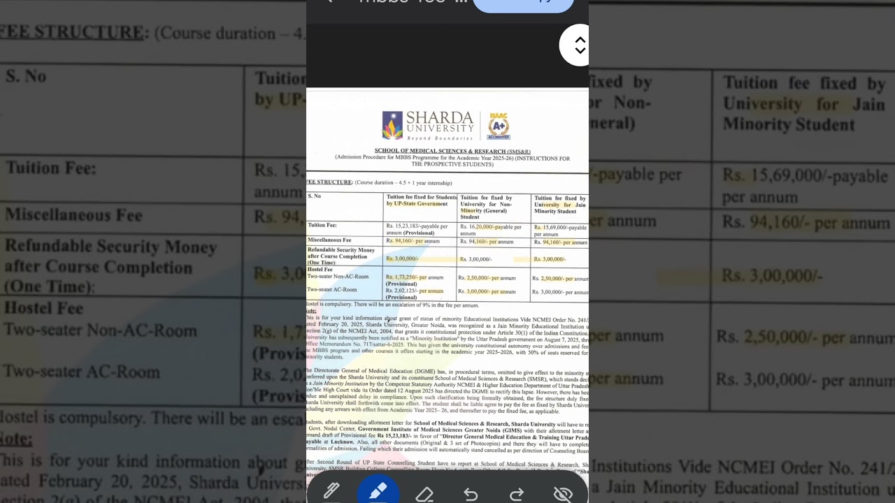 🚨UPDATE ON SHARDA MEDICAL COLLEGE FEES STRUCTURE For MBBS Course