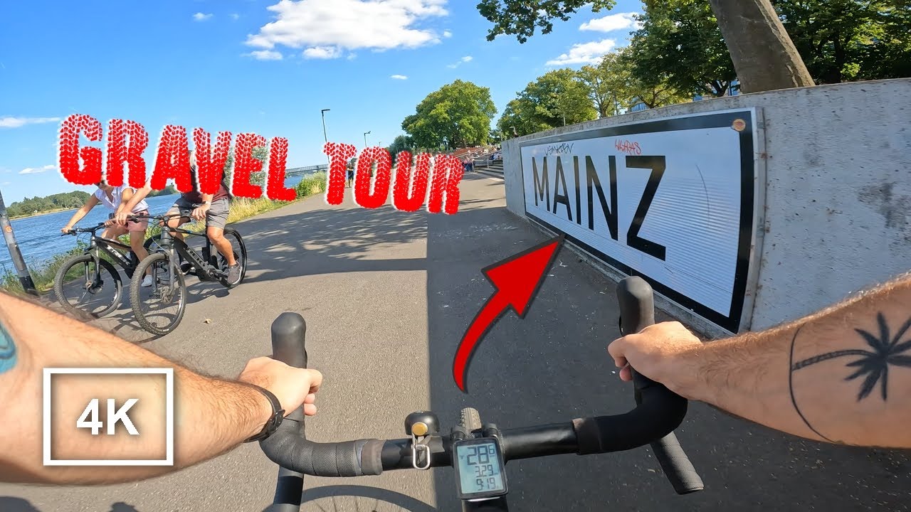 Gravel Tour from Mainz Rhine riverside to Bodenheim, Germany | Rose Backroad AL | 4K