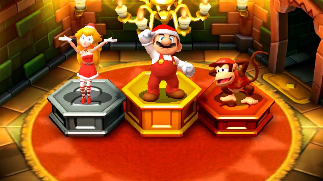 【マリオパーティスターラッシュ】ミニゲームマリオVsディディーコングVsロゼッタVsピーチ(最強CPU｢たつじん」)