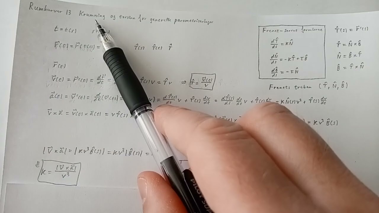 Rumkurver 13 Krumning og torsion for generelle parametriseringer