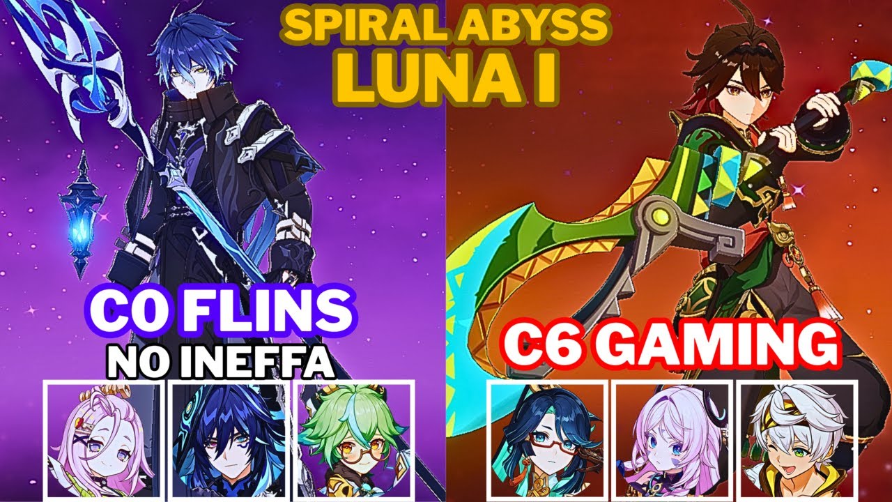 [Spiral Abyss 6.0/Luna I] C0 Flins Lunar-Charged (NO Ineffa) & C6 Gaming Melt | Genshin Impact