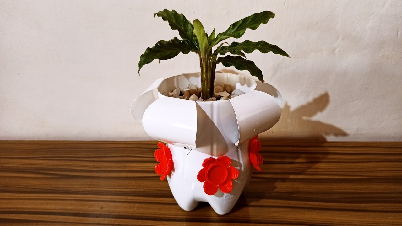 BEST WAY TO REUSE PLASTIC BOTTLE/ DIY PLASTIC BOTTLE POT