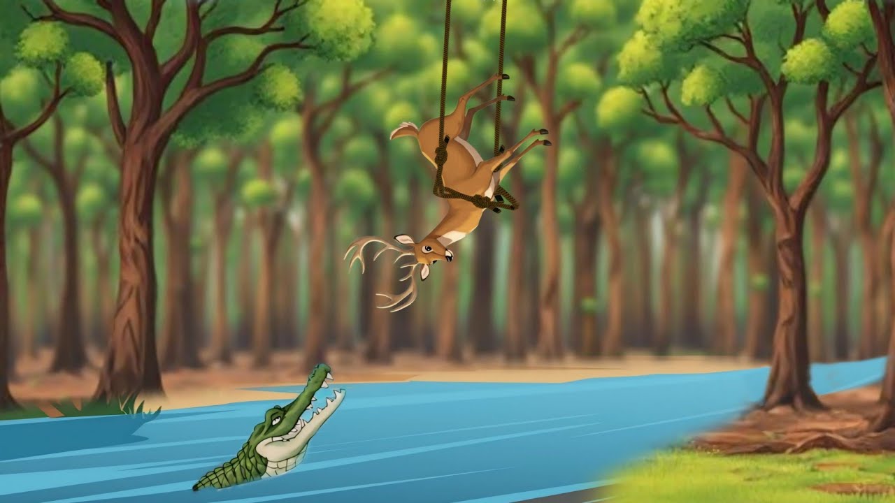 मगरमच्छ और चालाक हिरण || Cartoon video || Moral Stories #cartoon