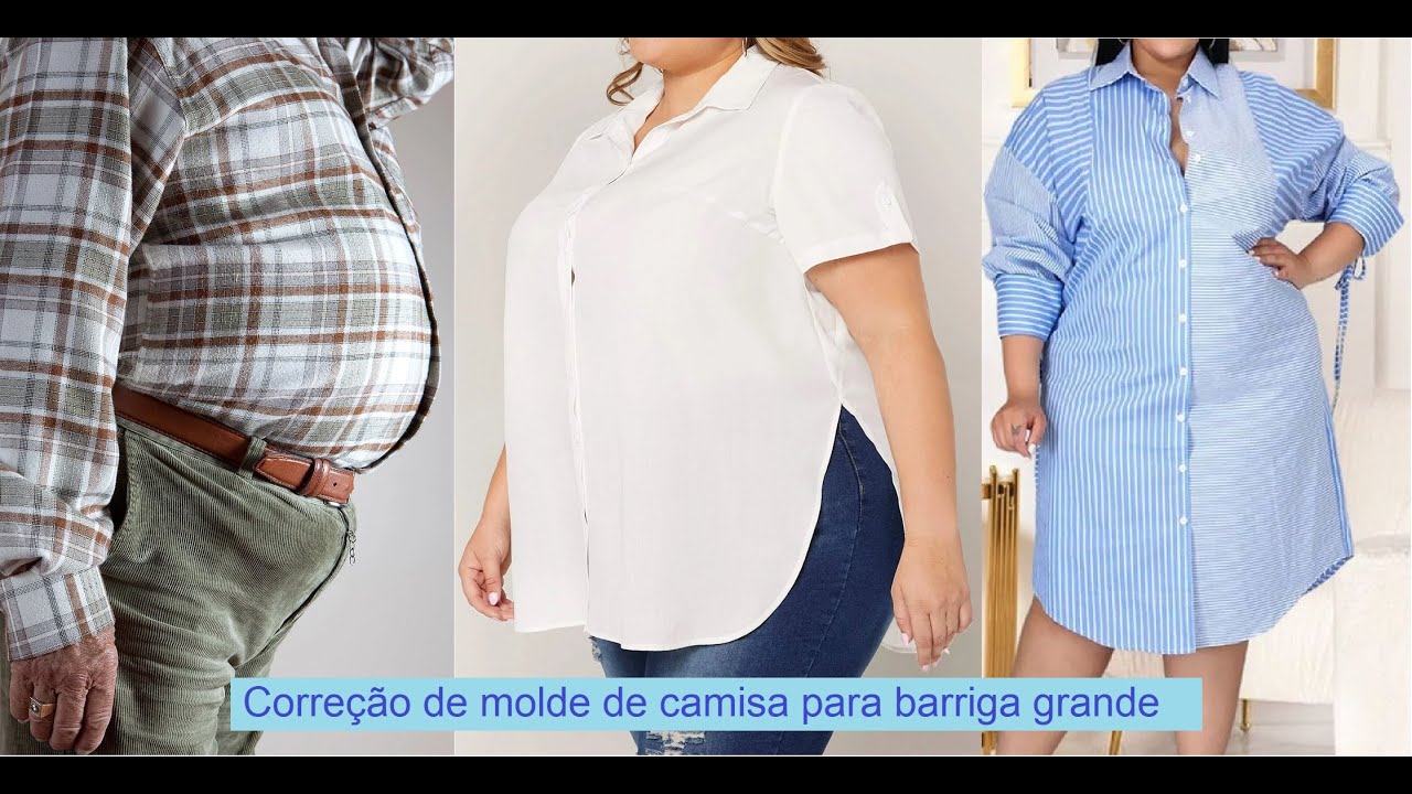 Diy - correção de camisa para barriga ou bumbum grande - aula 405