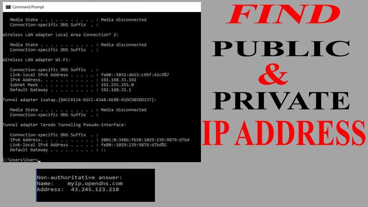How to Find Public and Private IP Address of Internet.