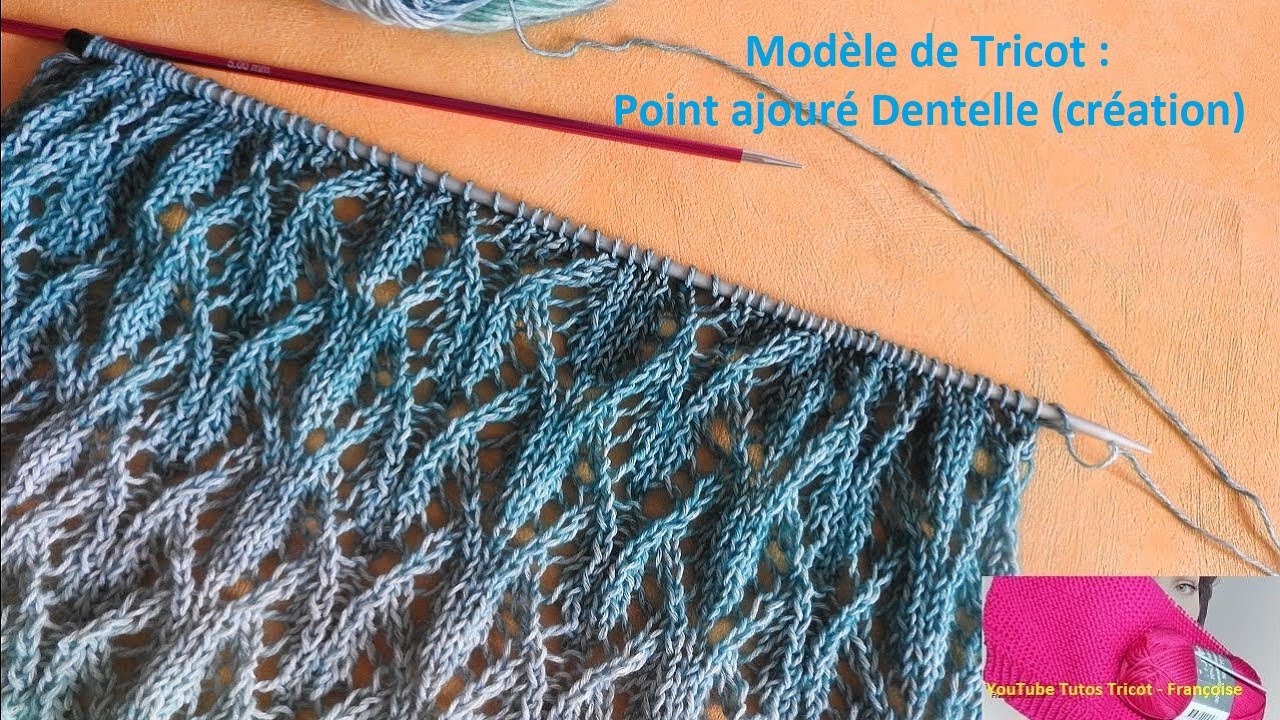 Tuto Tricot Point Ajouré Dentelle pour écharpe - étole - Châle / Modèle de tricot Point Ajouré