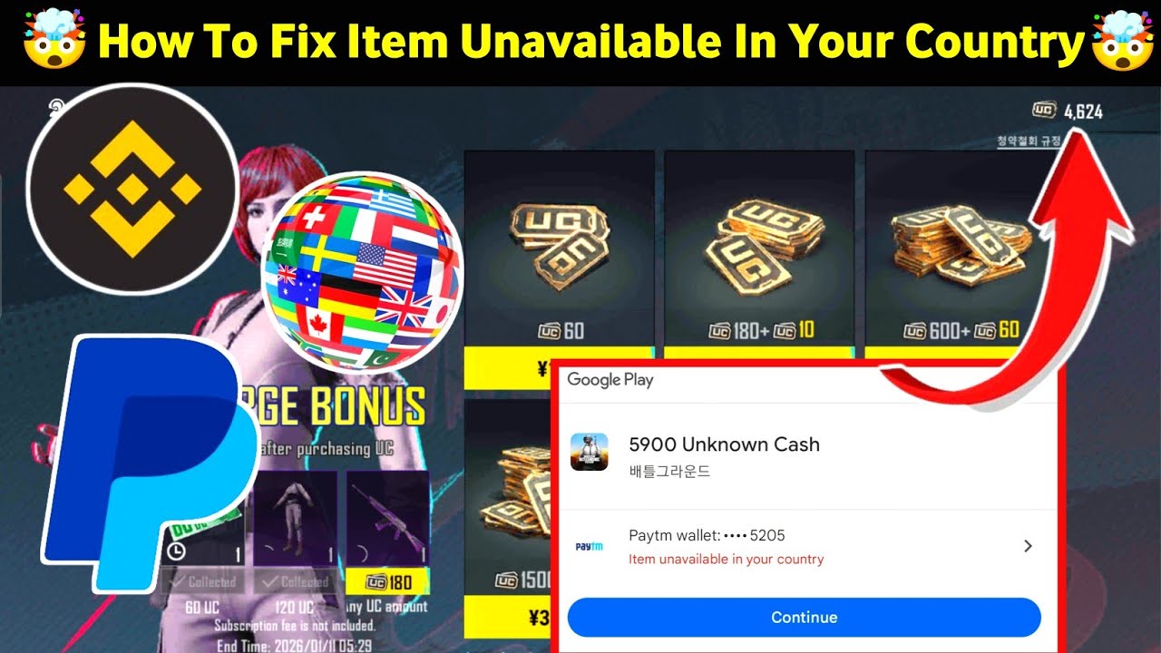 How To Fix “Item Unavailable In Your Country” in PUBG KR UC Purchase