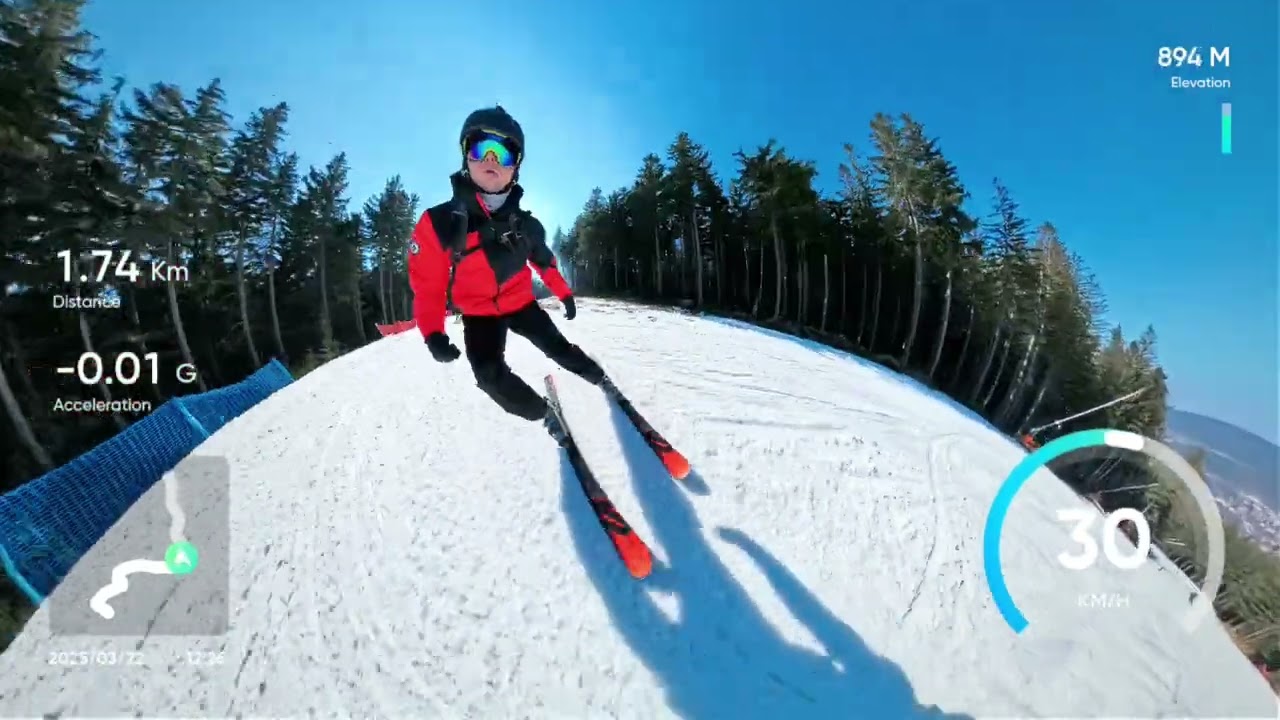 SkiArena Szrenica - Szklarska Poręba - Trasa Snieżynka/Puchatek - 22.03.2025 #ski #narty #insta360