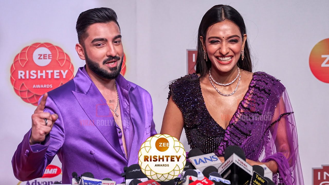 Aishwarya Khare and Rohit Suchanti arrives at Zee Rishtey Awards 2025 | Bhagya Lakshmi