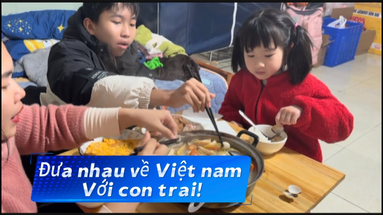 Tiểu Huệ được nghỉ hè đưa về Việt nam ngay_nấu ngay những món các con thích Huệ chỉ biết khen?