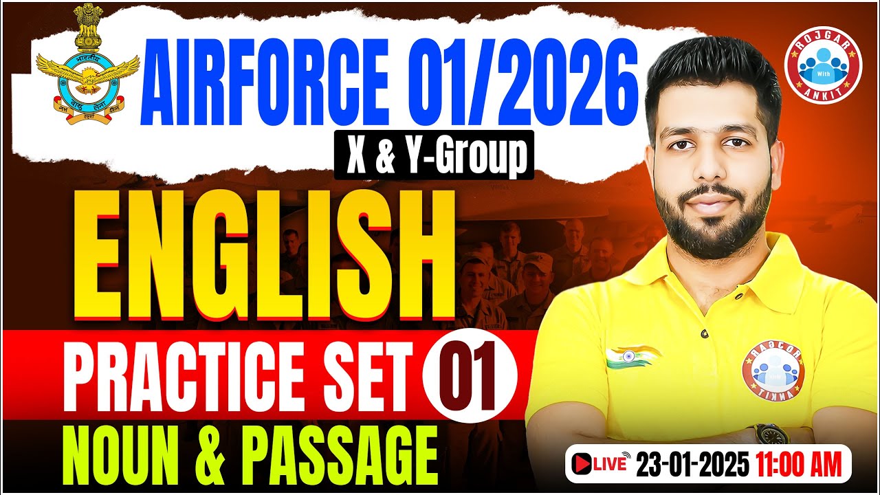 Airforce Practice Set 2025 | Noun and Passage | English for Airforce X & Y Group By Anuj Sir