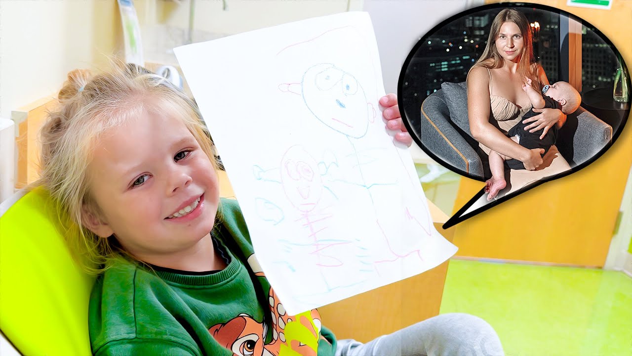 Naomi drew MOM's portrait for the first time