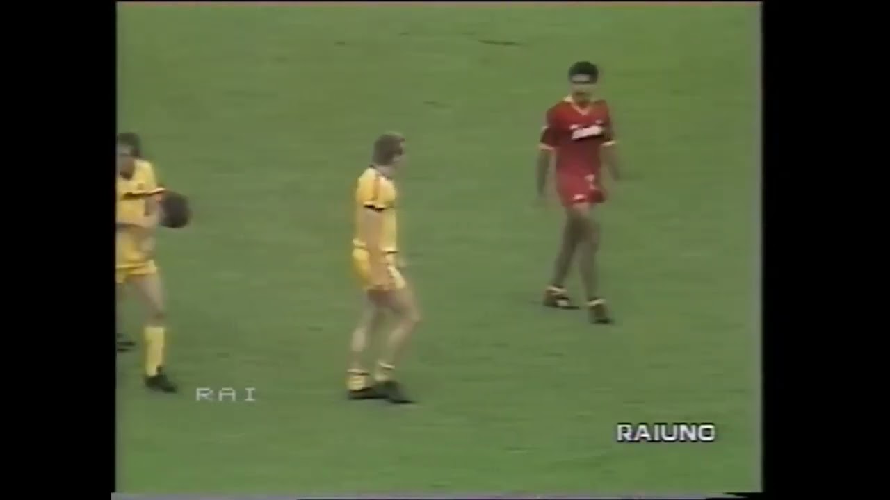 Hans Briegel and Preben  Elkjaer vs AS Roma (Away) - Serie A 1984/85