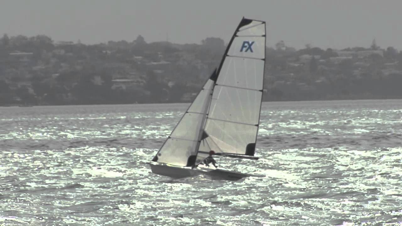 FX sailing in 25kts in Auckland