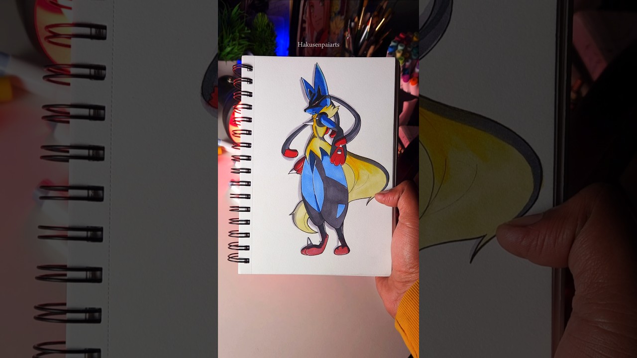 Drawing Mega Lucario from Pok&eacute;mon✨️ #drawing #art #pokemon