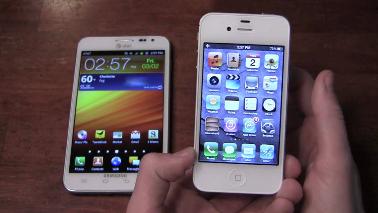 Samsung Galaxy Note vs. Apple iPhone 4S Dogfight Part 1