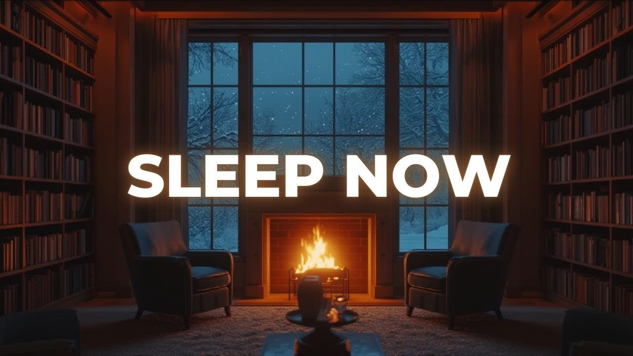 LIVE: Soft Piano for Deep Sleep 🔥 Cozy Fireplace + Snowy Night (No Talking)