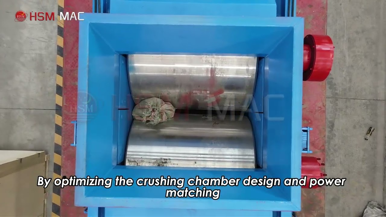 This new high-efficiency double-roll sand-making machine is manufactured by Huashengming