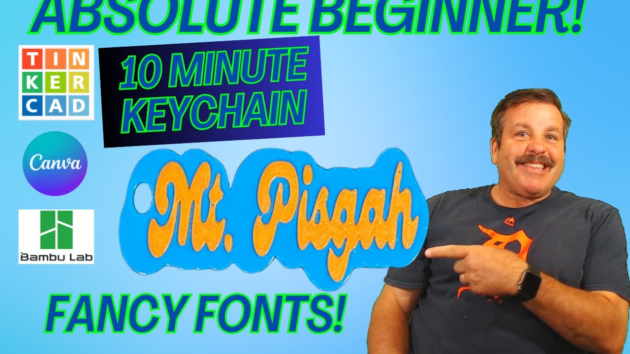 Canva, Tinkercad & Bambu Studio Color Keychain in 10 Minutes! Absolute Beginner Ready