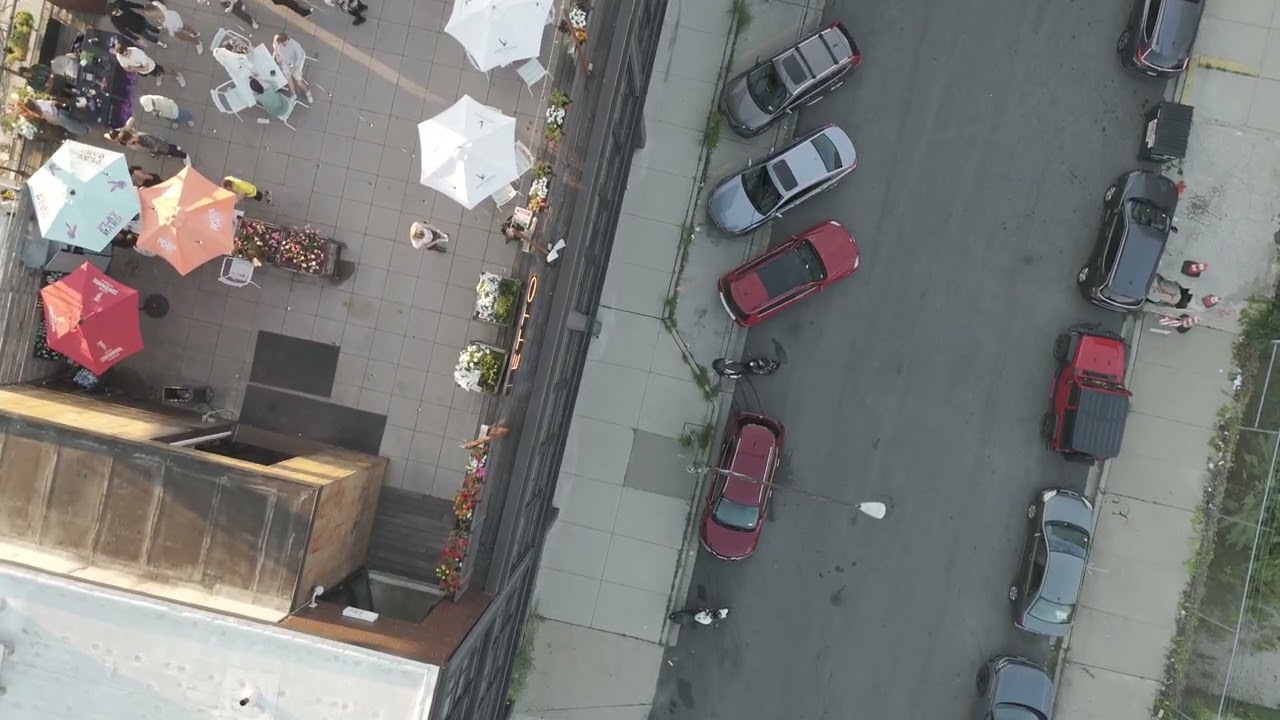 Rooftop House Music Party in West Loop Chicago | Urban Drone Views from Above
