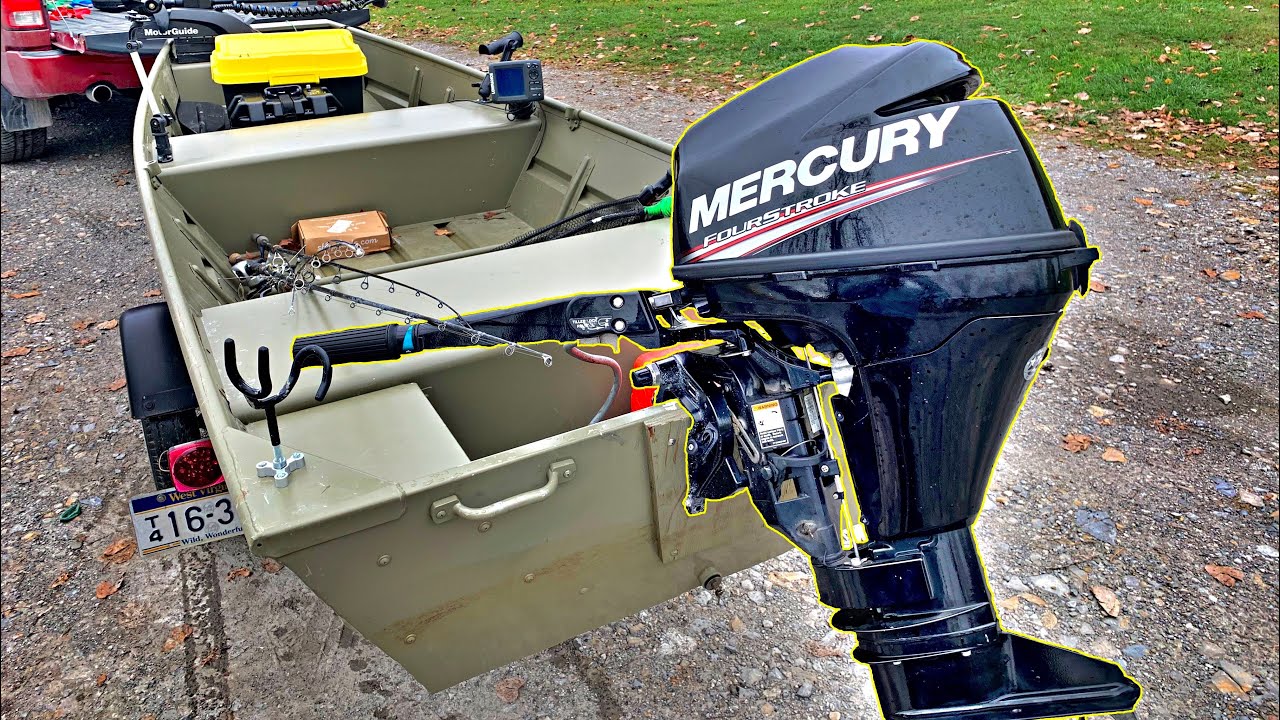 1436 Jon Boat в паре с 9,9-сильным Mercury 4 Stroke! (Тест скорости!)