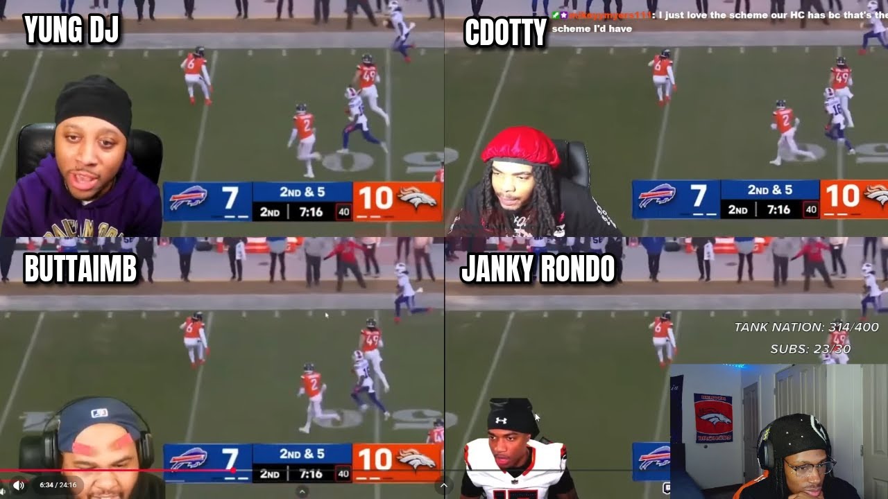 AyoTankk Reacts to Youtubers Reactions to Broncos vs. Bills Divisional Game!