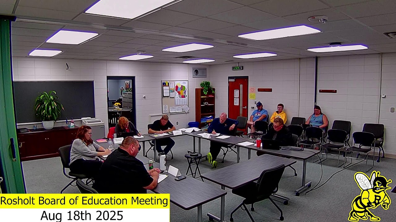 Rosholt School District Board of Education Meeting Aug 18th 2025