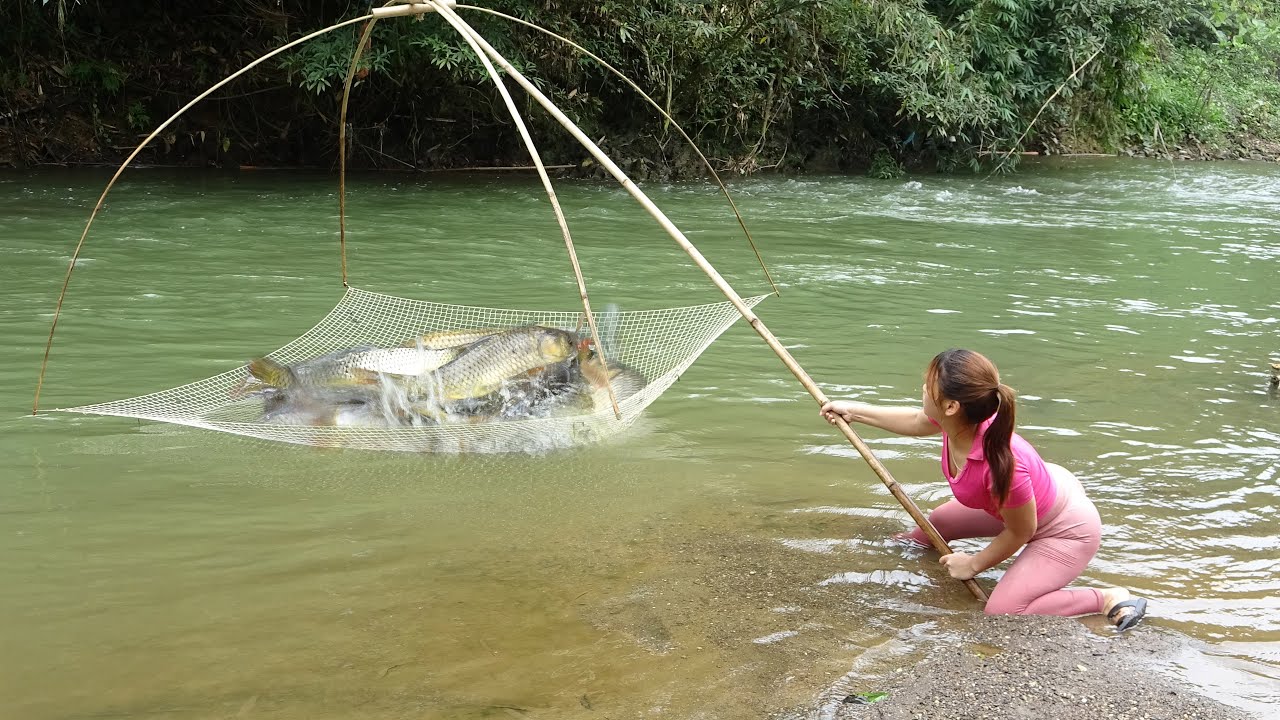 Fishing Techniques, Traditional Fishing, Survival Fishing, Catch Big Fish in River
